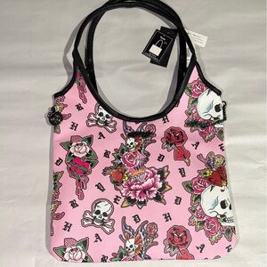 Ed Hardy Vegan Floral Pink Tote Bag